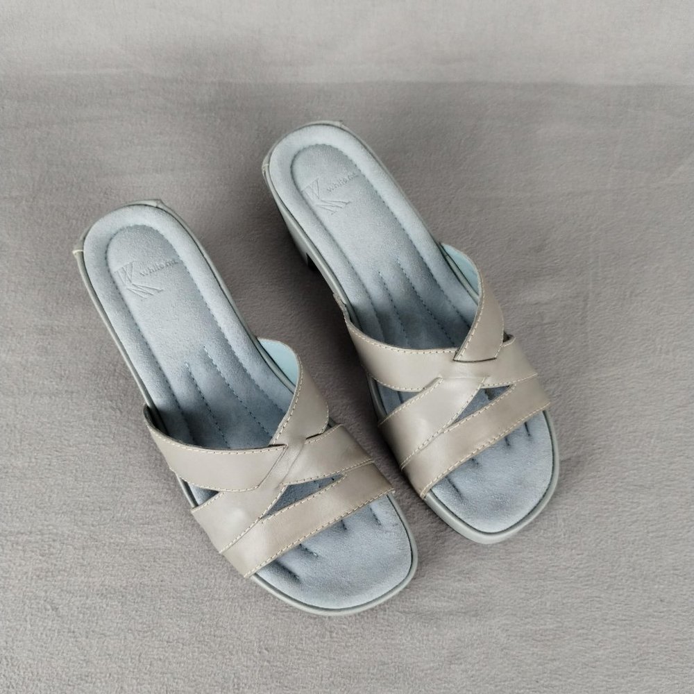 New White Mountain Blue-Gray Sandals, Size 7 - Picture 6 of 9